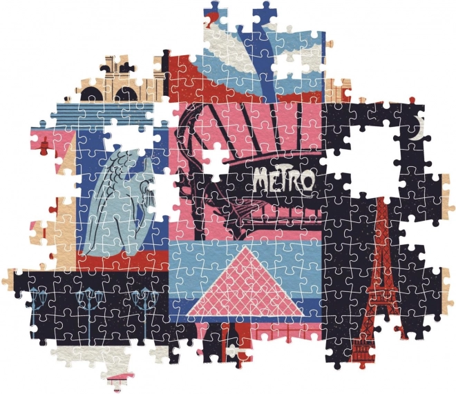 Stijlvolle Parijse collage met gedetailleerde print