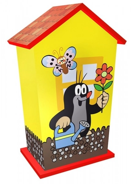 Houten spaarpot met Kleine Mol