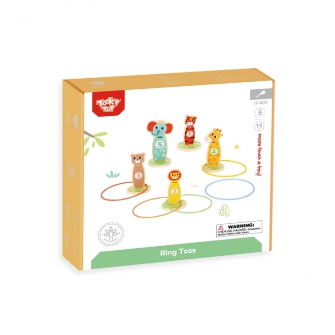 Houten behendigheidsspel Tooky Toy - gooi naar doel dieren