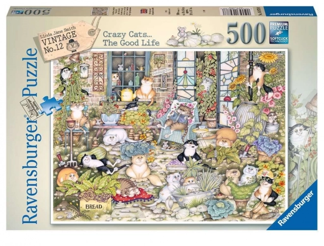 Ravensburger puzzel Gekke katten: Kattenleven 500 stukjes