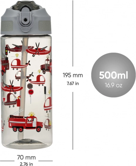 Tritan drinkfles met rietje Hulpdiensten 500 ml