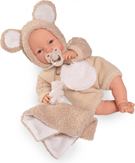 Knipogende babypop met geluiden en zacht lichaam 37 cm