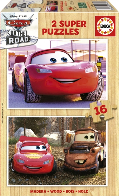 Educa houten puzzel Auto's 2x16 stukken