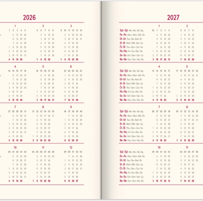 Notique Wekelijkse agenda zwart-goud 2026