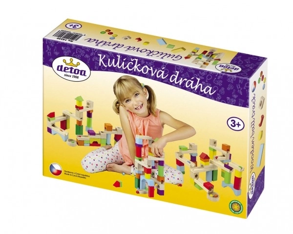 Houten knikkerbaan 58 stuks