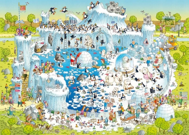 HEYE Puzzel Gekke Dierentuin: Pooltentoonstelling 1000 stukjes