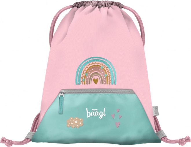 BAAGL 3 SET Zippy Duha roze: rugzak, etui, zak
