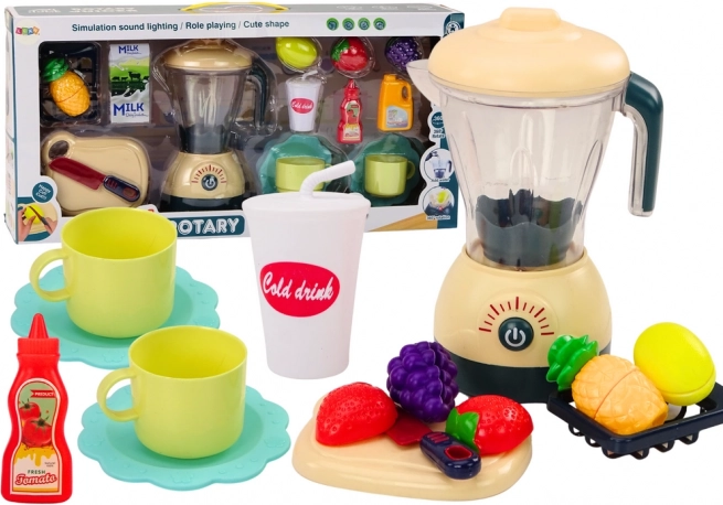 Elektrische kindermixer met licht en geluid – set met snijfruit