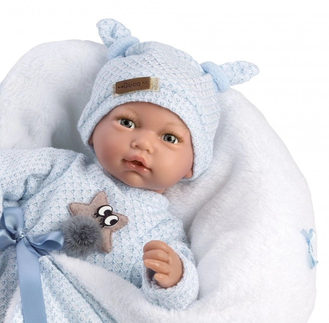Guca 10221 HUGO - realistische baby-pop met geluiden en zacht stoffen lichaam - 38 cm