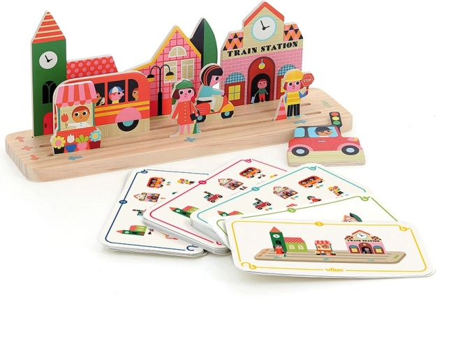 Vilac Houten spel Bouw het juist! Stad