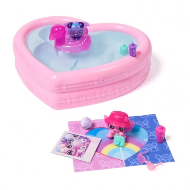 Hatchimals diertjes op zwembadfeestje