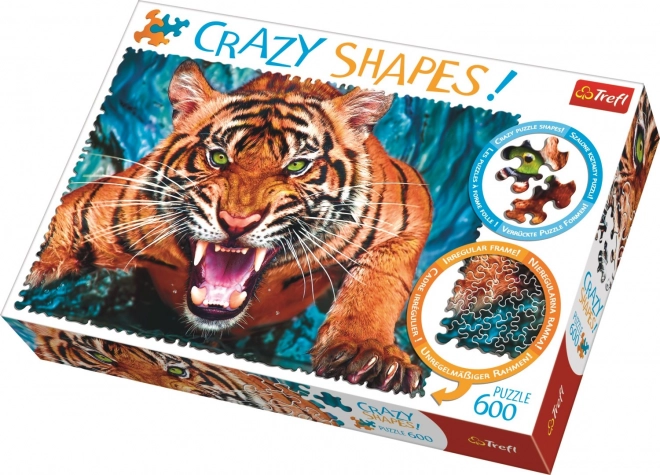 TREFL Crazy Shapes puzzel Tijgeraanval 600 stukjes