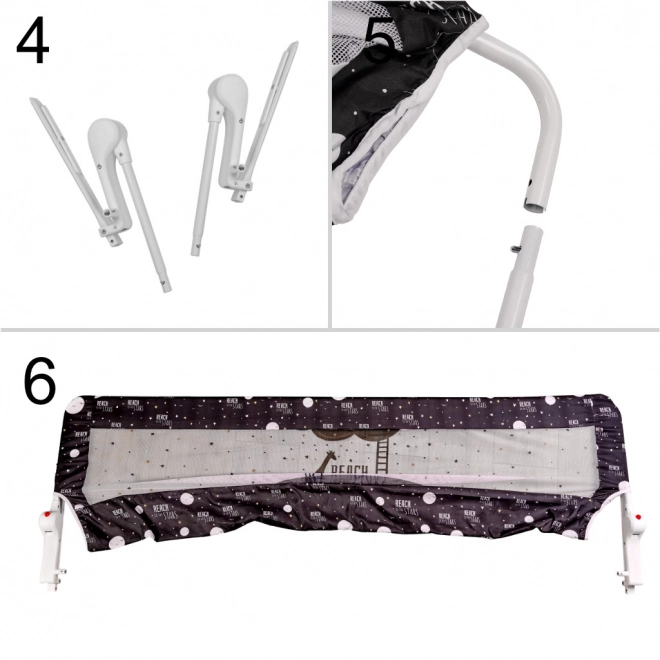 Beschermhekje voor bed 200 cm zwart