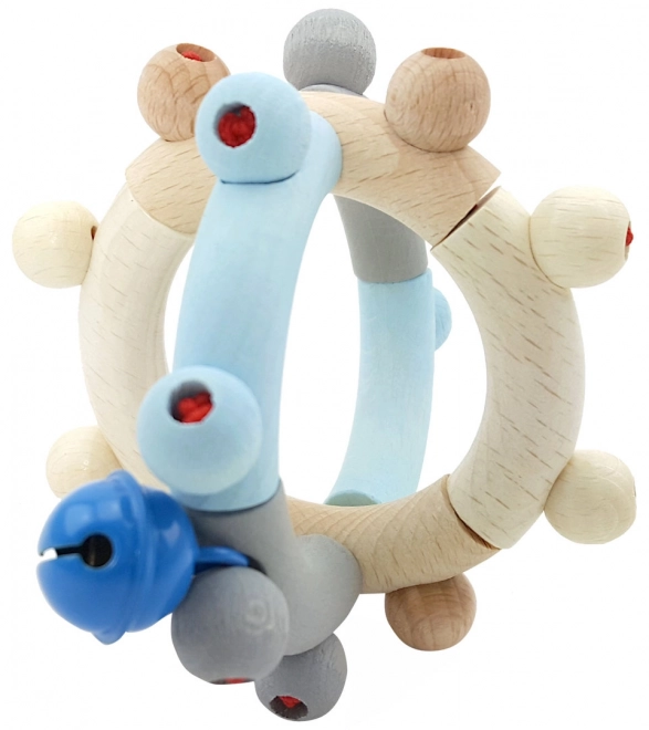 Hess houten motorische rammelaar blauw