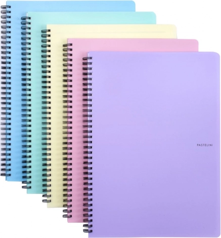 Ringblok A4 met dubbele spiraal PASTELINI, pastelkleuren