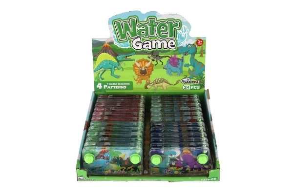 Water spel puzzel 11x6cm plastic dinosaurus 4 soorten 24st in doos