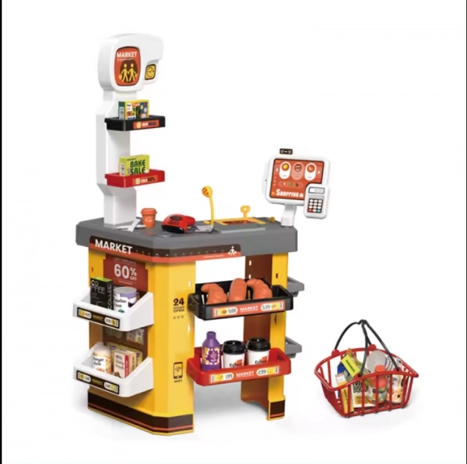 Interactieve supermarkten voor kinderen met accessoires
