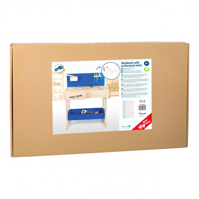 Kleine Voet Kinderwerkbank blauw met accessoires