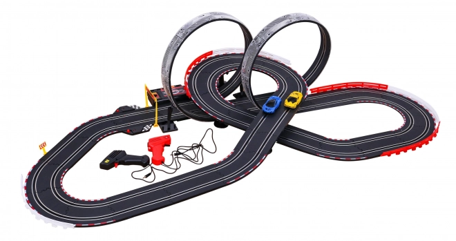 Kinder racebaan met lussen en verlichting