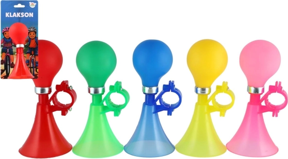 Fietstoeter met rubberen ballon, 14 cm – meerdere kleuren