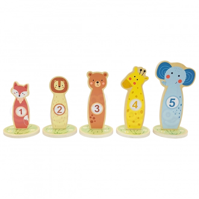 Houten precisiespel met ringen Tooky Toy