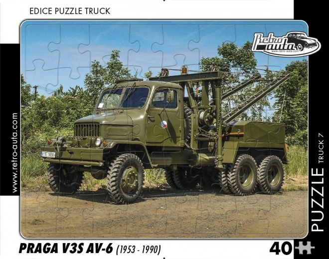 Retro puzzel vrachtwagen Praga V3S AV-6 – 40 stukjes