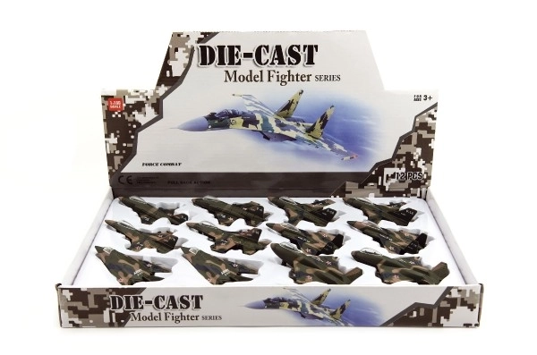 Vliegtuig/jachtvliegtuig militair metaal/plastic 9cm