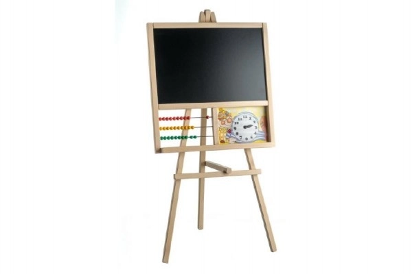 Bord met staande houder en telraam hout 45x89cm in zak