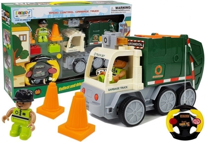 Op afstand bestuurbare vuilniswagen met accessoires
