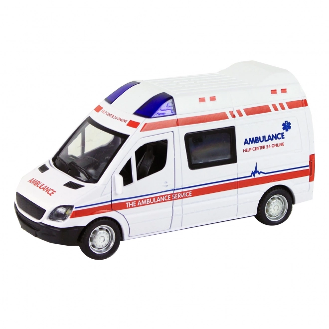 Metalen ambulance - auto met geluid en licht