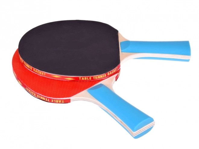 Houten tafeltennisbatjes met balletjes