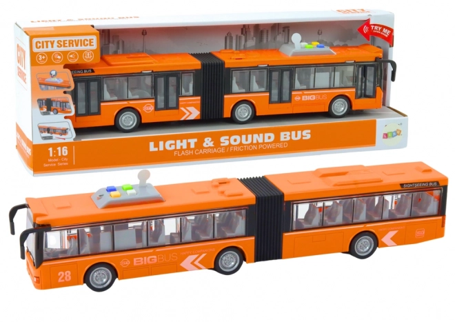 Articulatie stadsbus 1:16 Aandrijving Lichten Geluiden Oranje