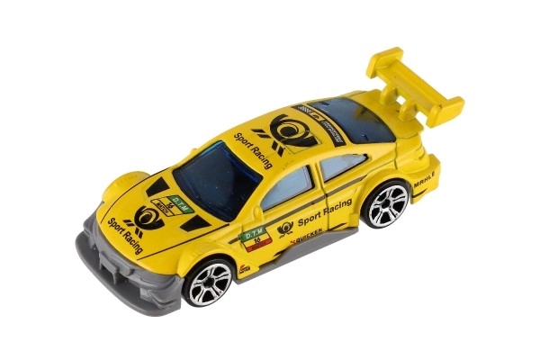 Auto race 6 stuks metaal/plastic 8cm vrije loop in doosje 10,5x27x4cm
