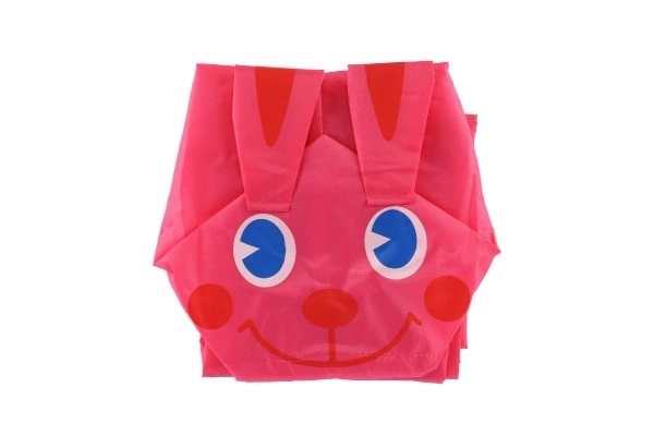 Kinder regenjas konijn maat 110-120cm roze in zak 23x25cm