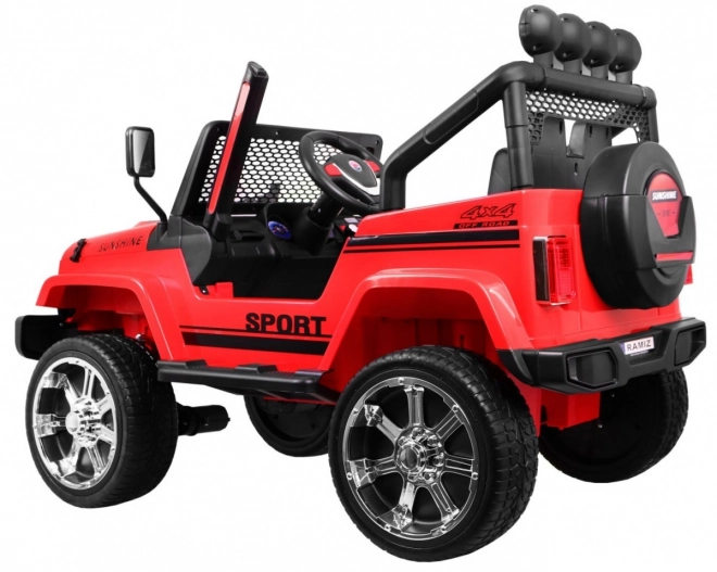 Rood elektrische kinderauto Raptor Drifter met 4x4 aandrijving