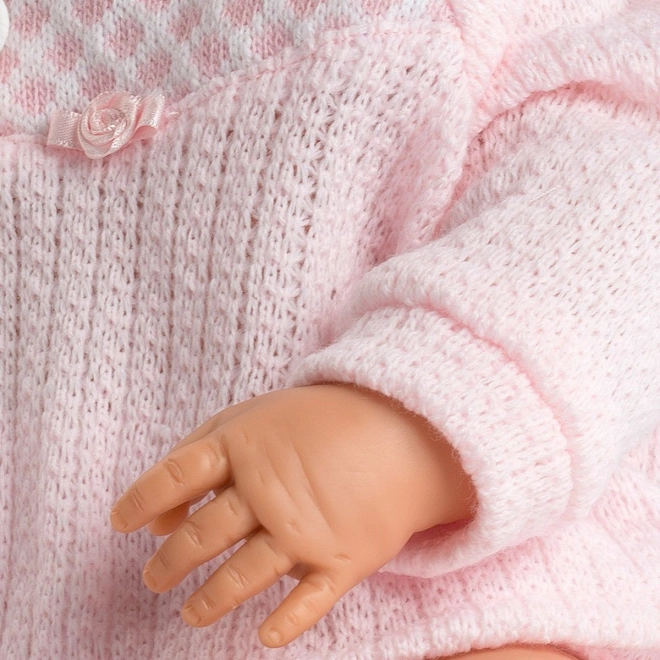 Zacht gebreide outfit in roze