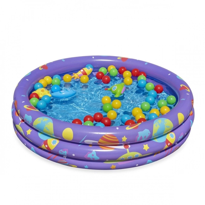 Intergalactisch opblaasbaar zwembad met ballen 1,02 m x 25 cm
