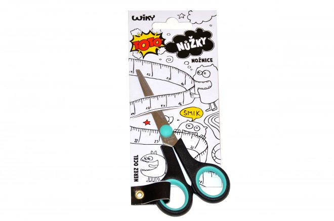 Zwart-turquoise schaar Lux - 14 cm