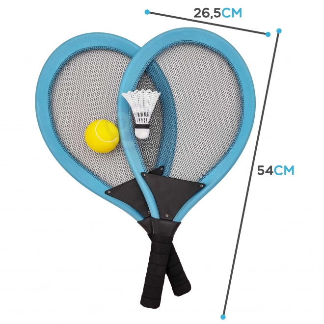 kinder sportset rackets voor tennis en badminton Woopie