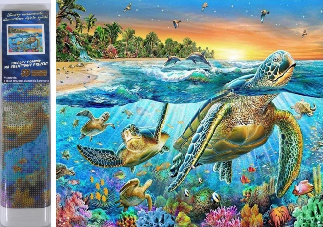 Set voor diamantschilderen - zeeschildpadden