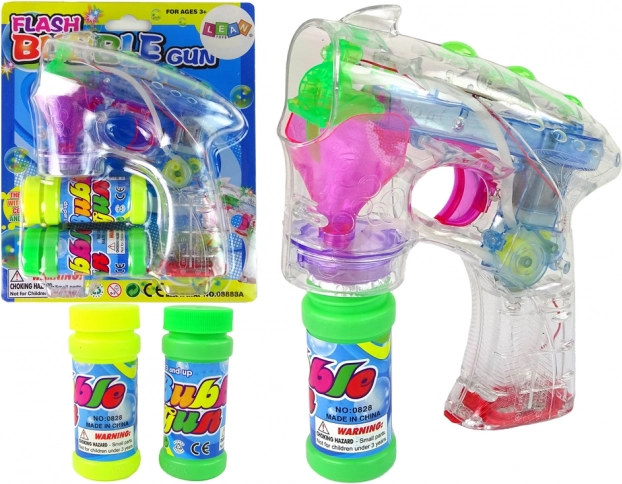 Bellenblaaspistool met LED-licht en twee navullingen