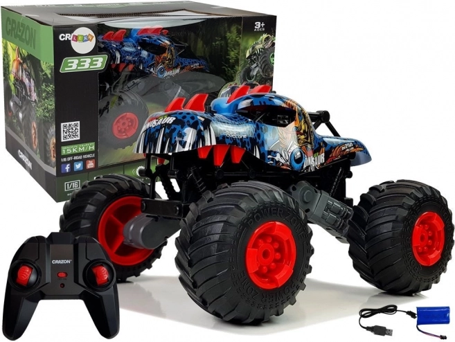 Terreinwagen voor kinderen met dinosaurusmotief en grote wielen