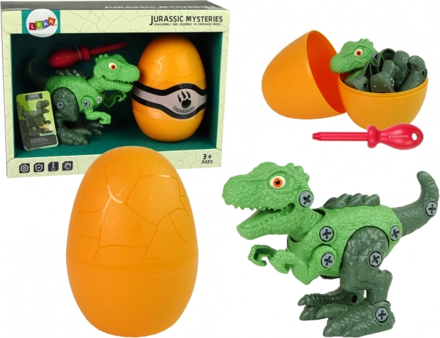 Tyrannosaurus Rex Dinosaurussset met ei DIY schroevendraaier groen