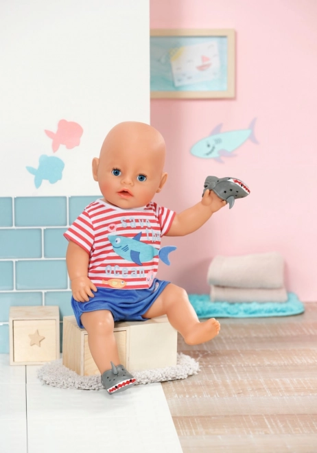 BABY born Pyjamapakket en pantoffels, blauw, 43 cm