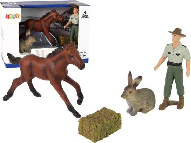 Boerderijfiguren set – paard, haas en boer