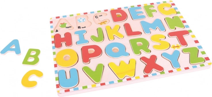 Houten alfabet met afbeeldingen BIGJIGS TOYS