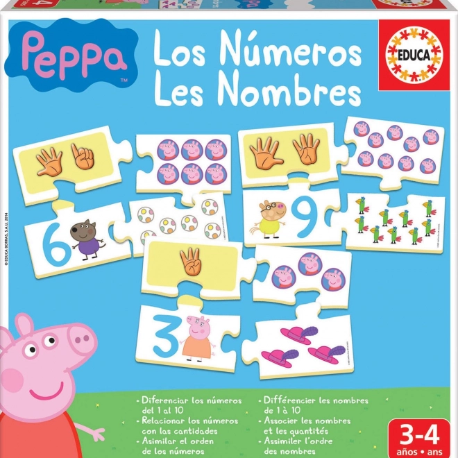 EDUCA puzzel Peppa Pig: leren tellen voor kinderen