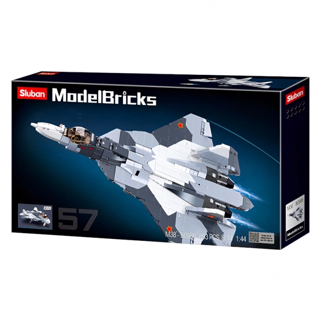 Sluban Modelbouwstenen M38-B0986 Prode Straaljager Su-57 2a01