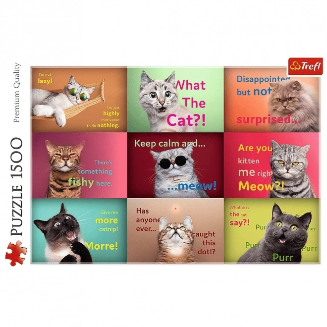 Puzzel 1500 Grappige kattenportretten