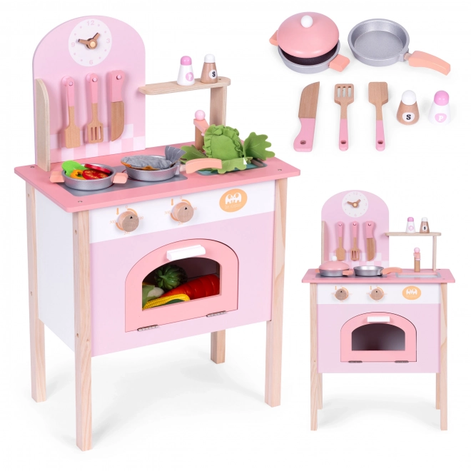 Kinderenkeuken roze met 8 accessoires ECOTOYS